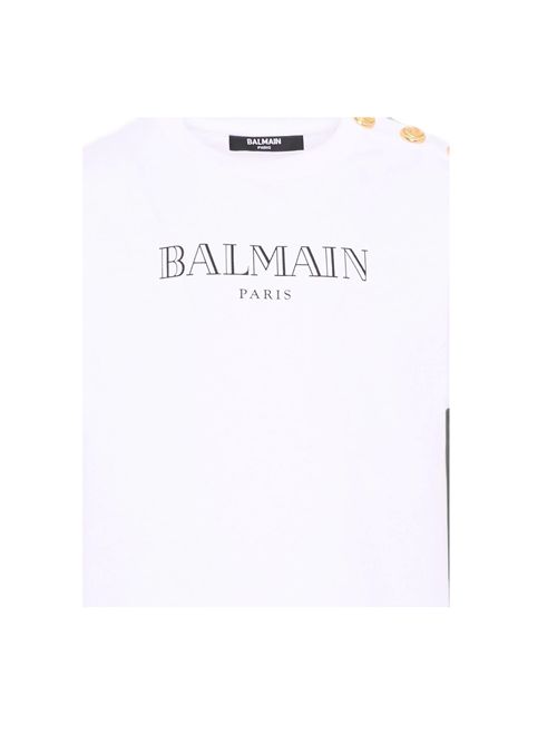 T-shirt, bambina, logata. BALMAIN | BZ8H51 Z3672100NE